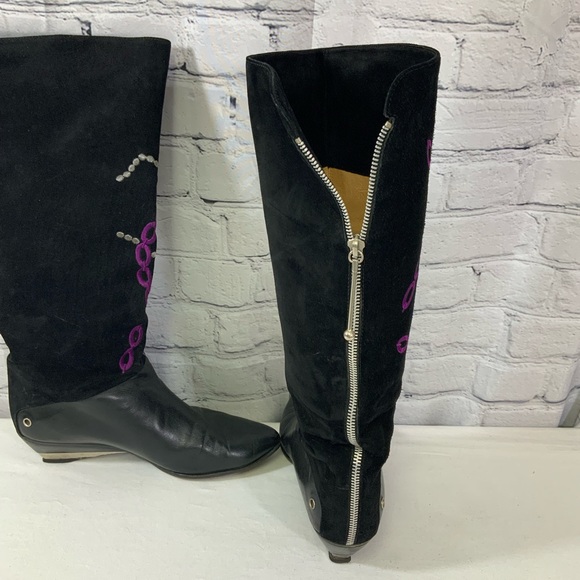 Casadei Knee High Suede Boots - Picture 4 of 7
